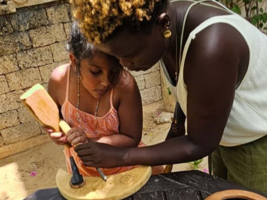 Beginner Swahili Woodcarving Classes with Woman Woodcarver - The value of making your own Lamu souvenir