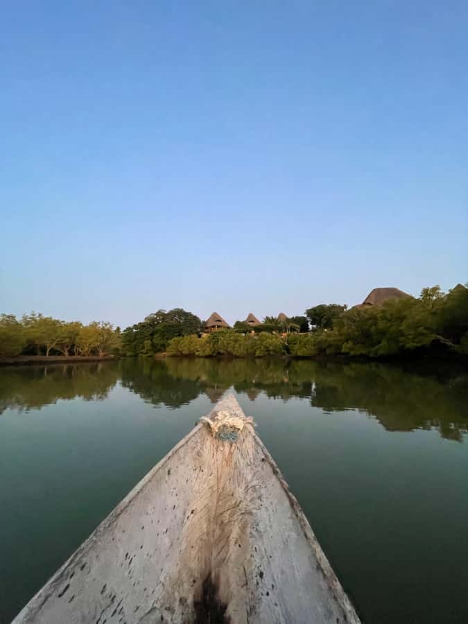 Diani: Sunset Canoe Tour along the River with Mangroves - The sunset portion at Kongo River Beach