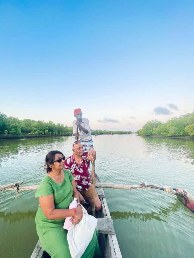 Diani: Sunset Canoe Tour along the River with Mangroves - Setting out on a human-powered canoe