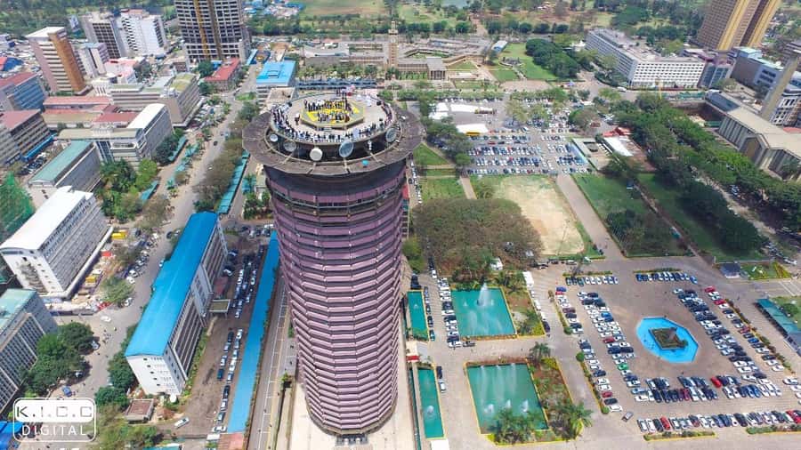 Nairobi: Museum, KICC, Giraffe Centre & Bomas of Kenya Tour - KICC rooftop views over Nairobi